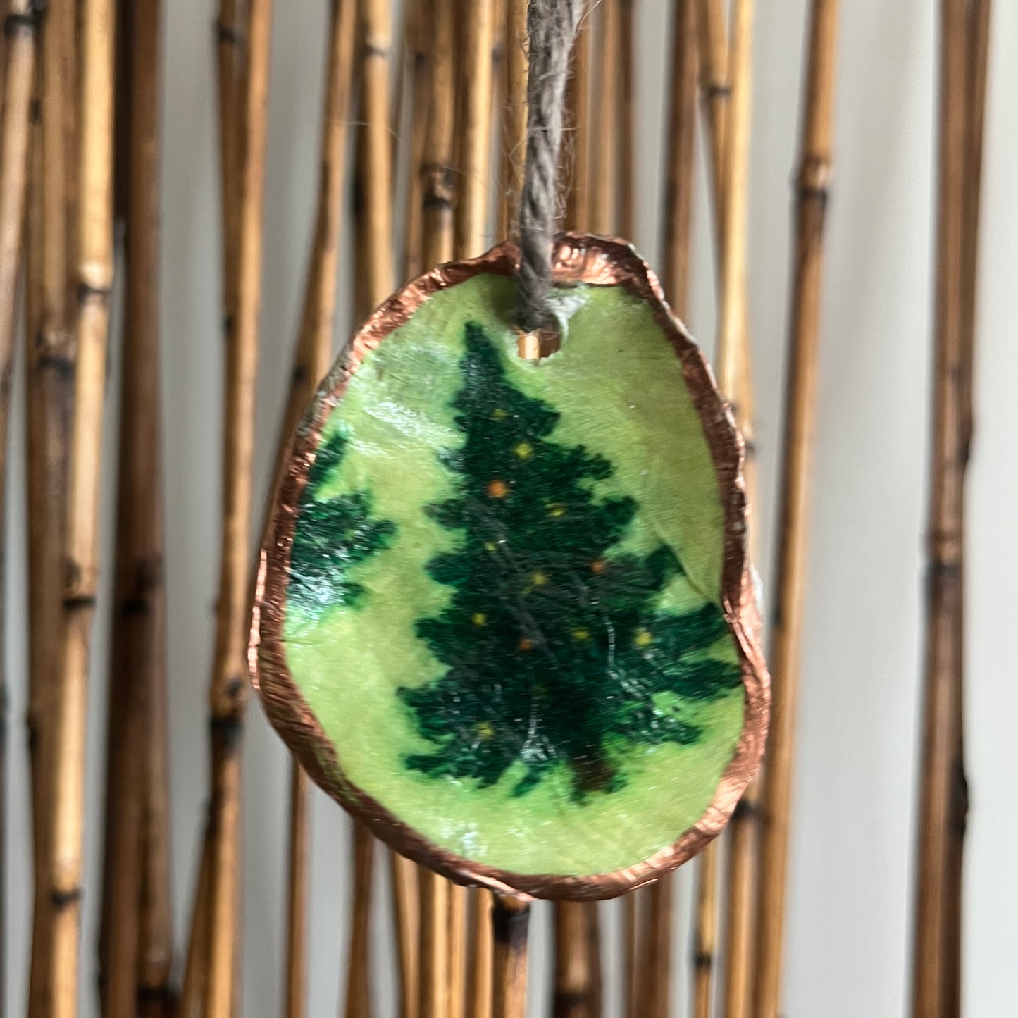 Evergreen Christmas Tree Oyster Ornament