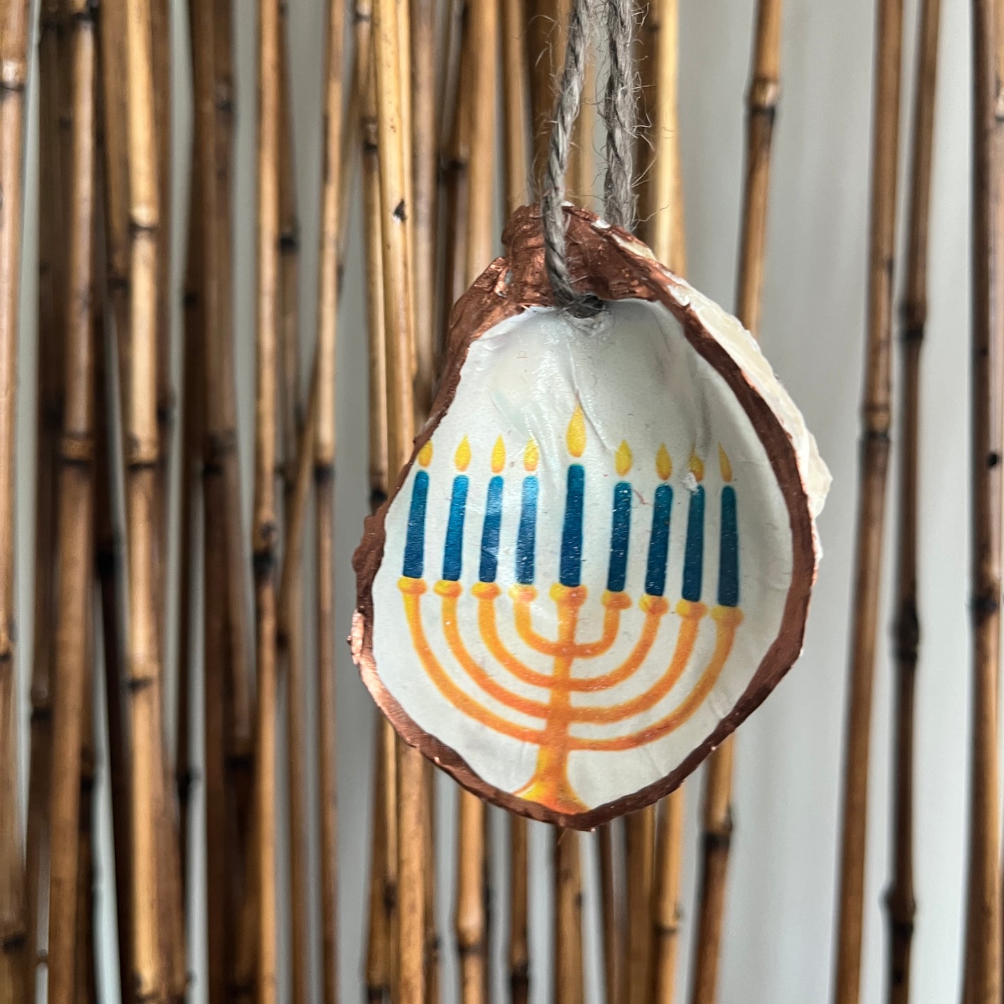 Festival of Lights Menorah Oyster Ornament