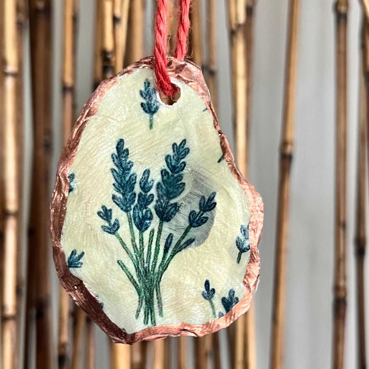 Lavender Botanical Oyster Ornament