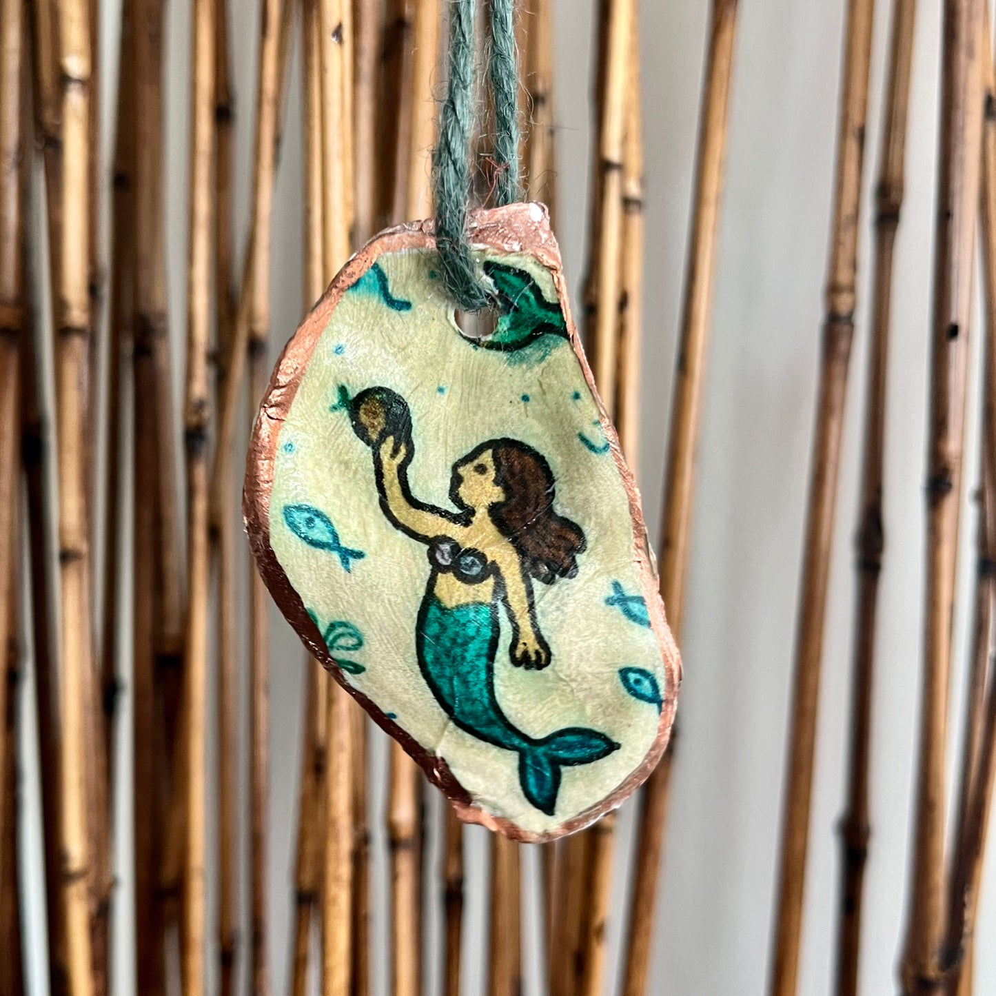 Coastal Mermaid Oyster Ornament