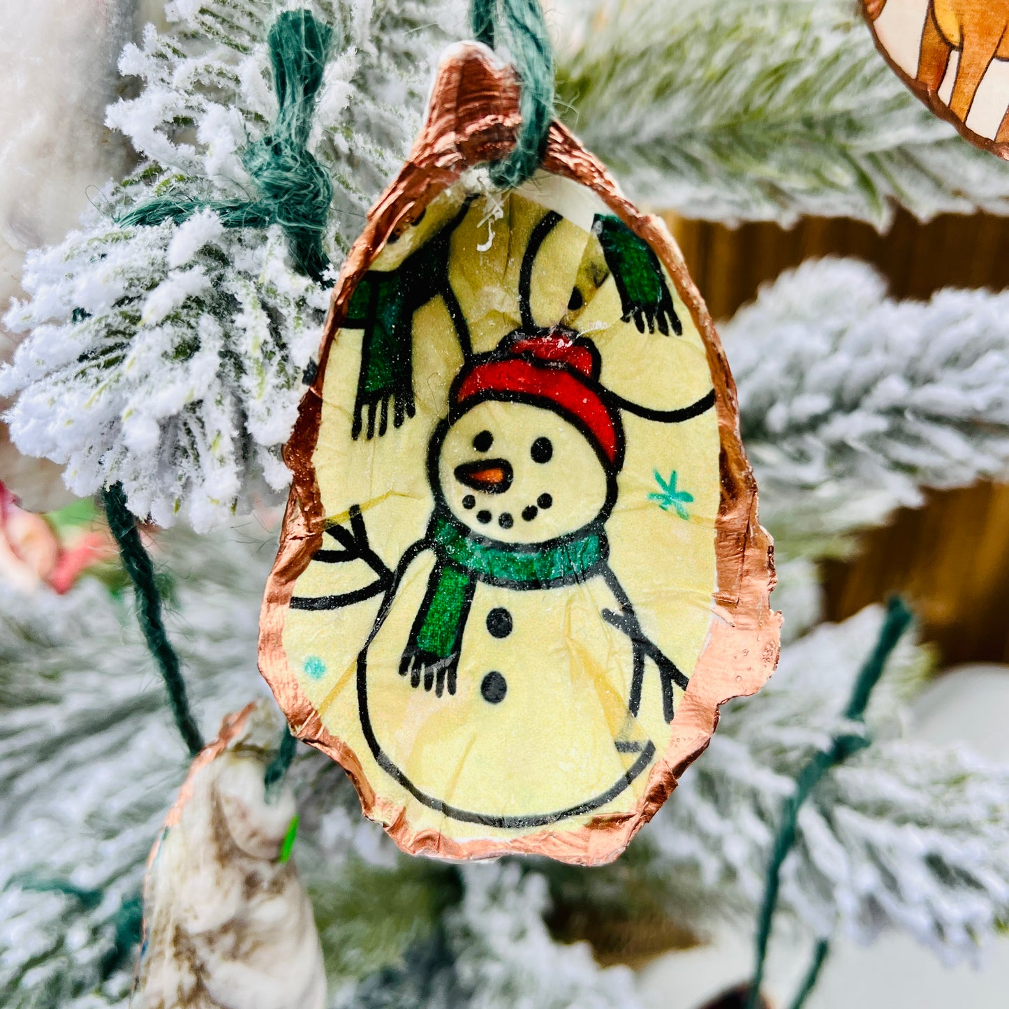 Snowman Oyster Ornament