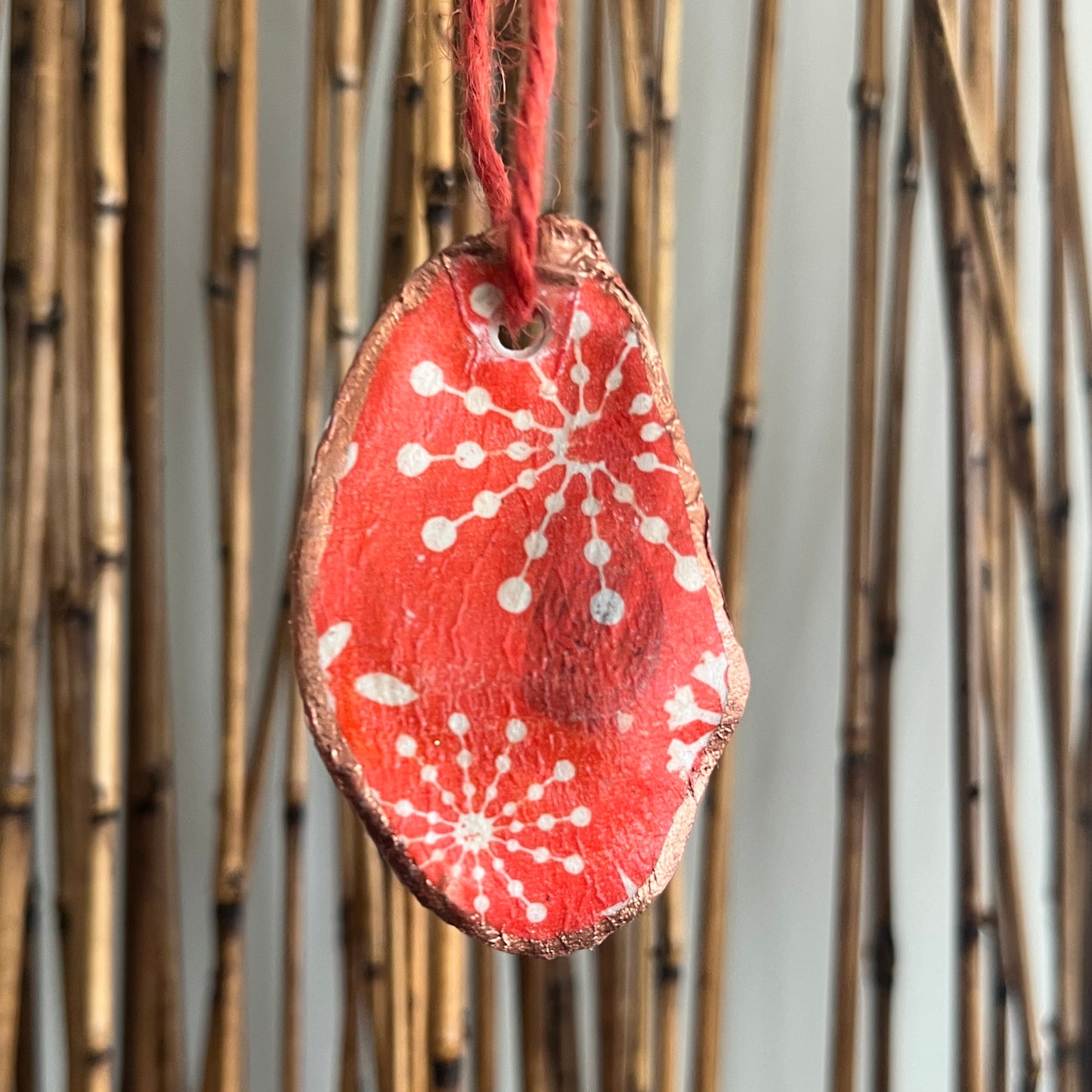 Festive Snowfall Oyster Ornament