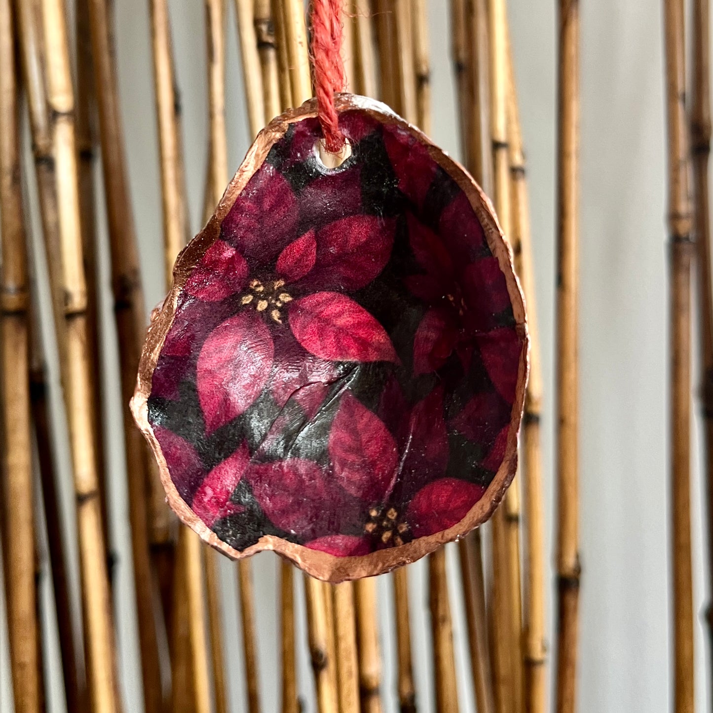 Poinsettia Oyster Ornament