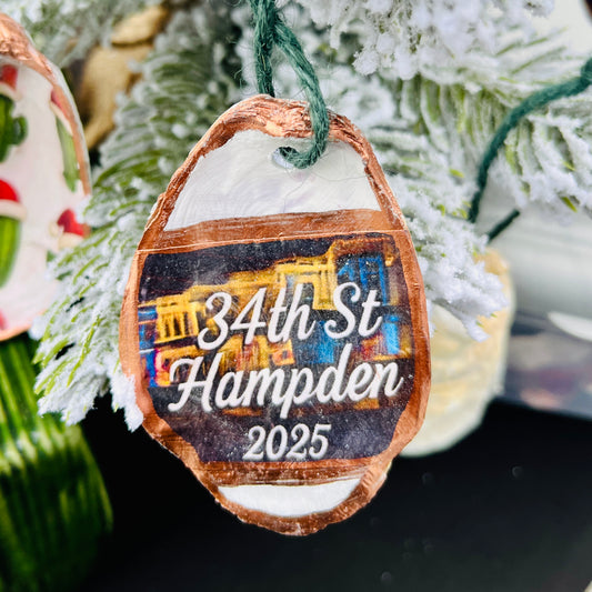 34th St Hampden 2025 Oyster Ornament – White Edge Copper Finish
