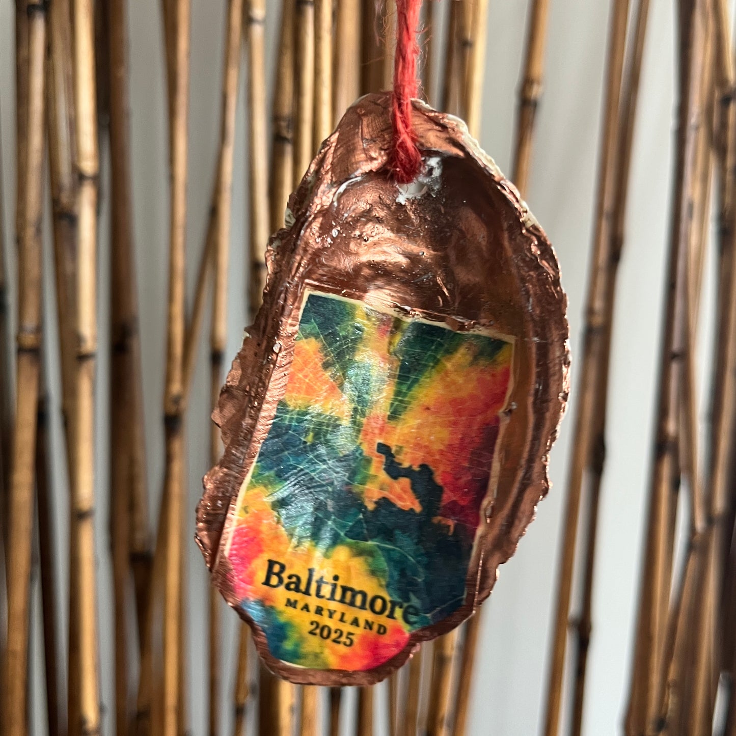 Baltimore Tie-Dye Map Oyster Ornament (2025)