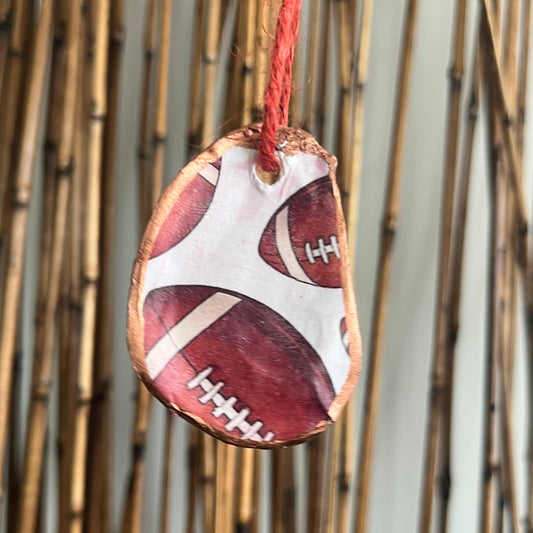 Football Oyster Ornament