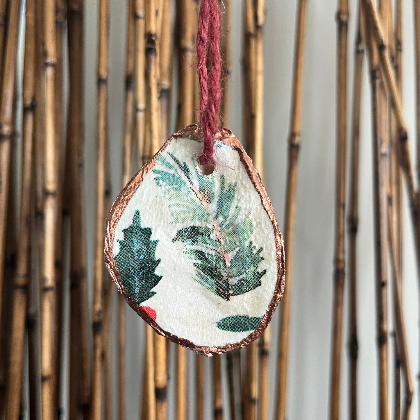 Holiday Mixed Greens Oyster Ornament