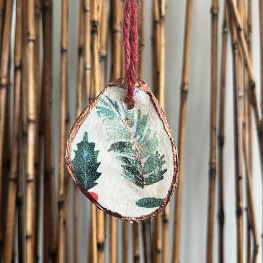 Holiday Mixed Greens Oyster Ornament