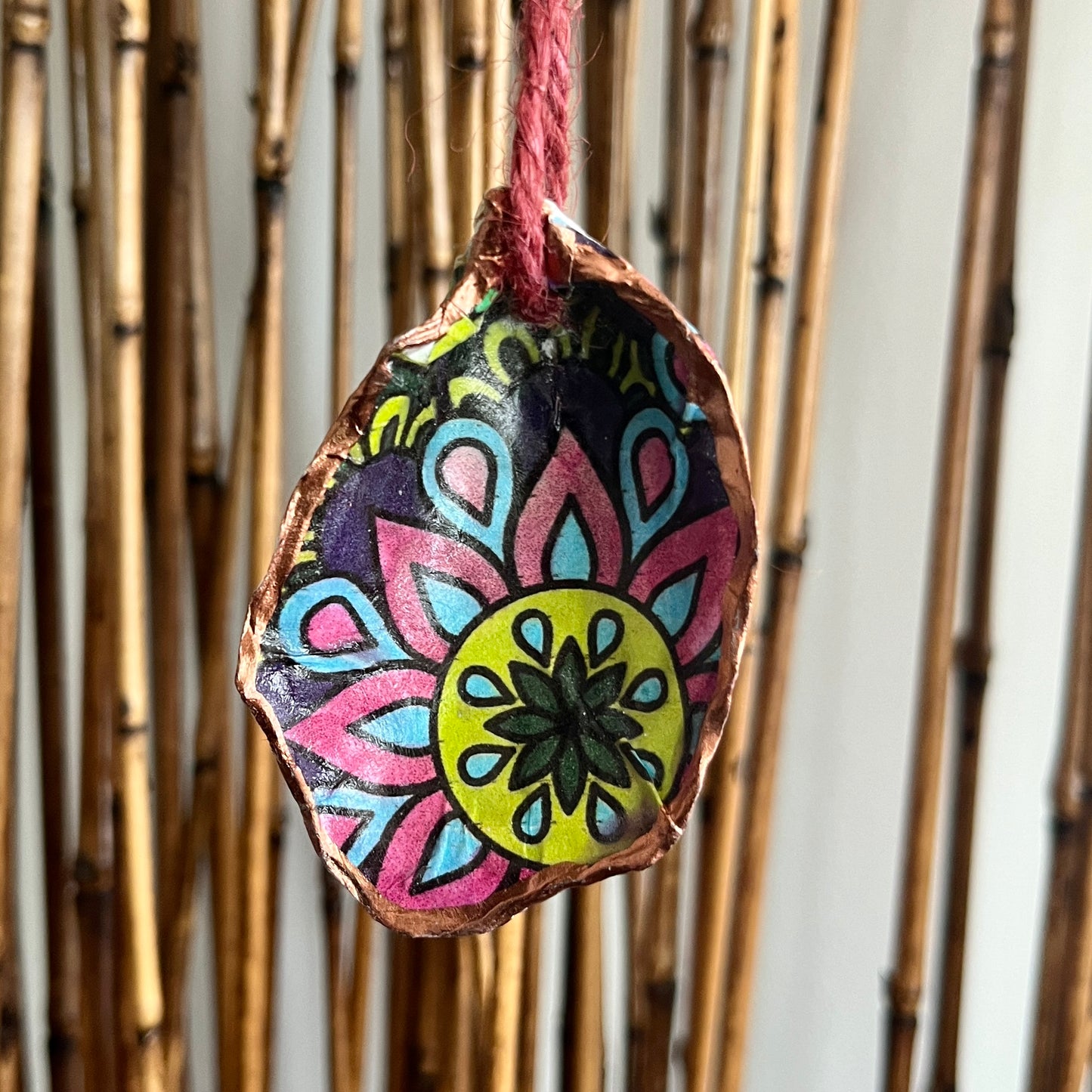 Colorful Mandala Oyster Ornament