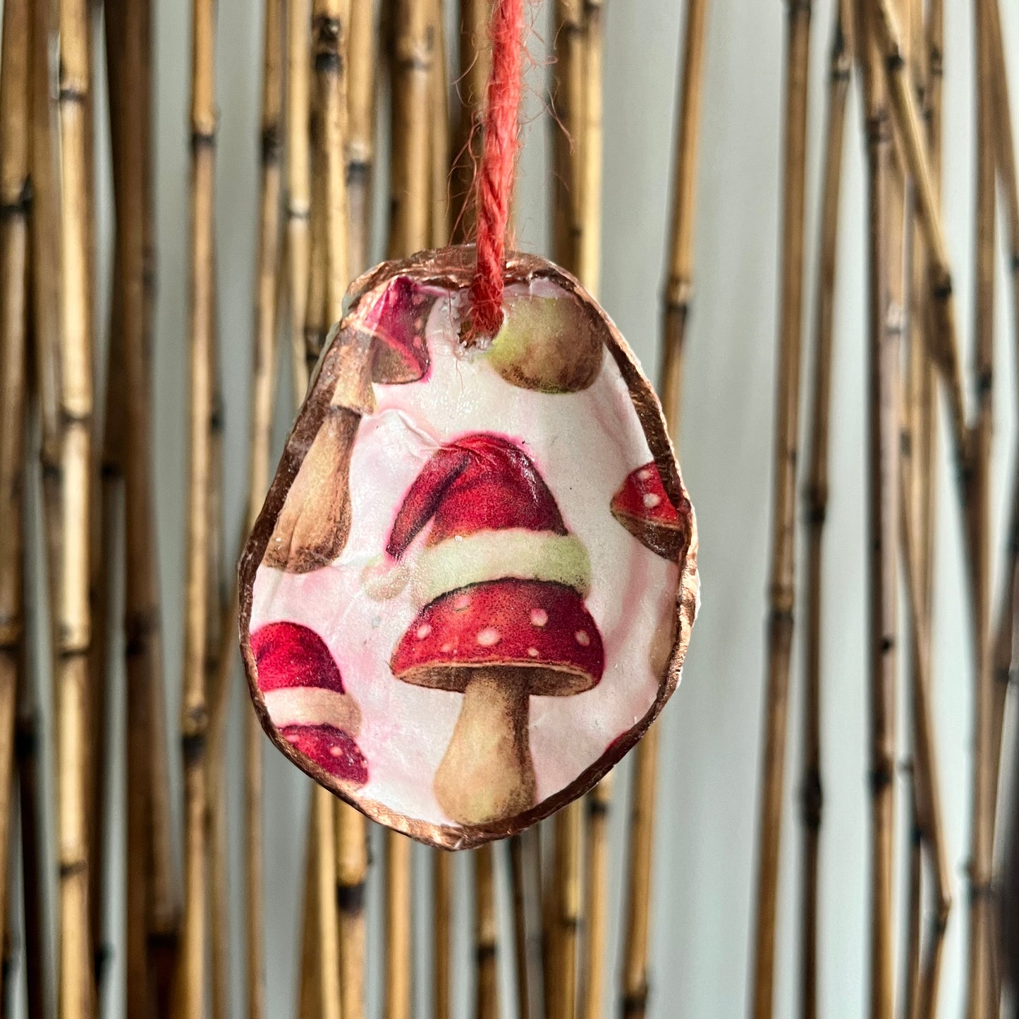 Festive Woodland Mushroom Oyster Ornament