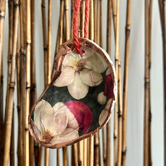Oil Painting Southern Magnolia Bloom Oyster Ornament