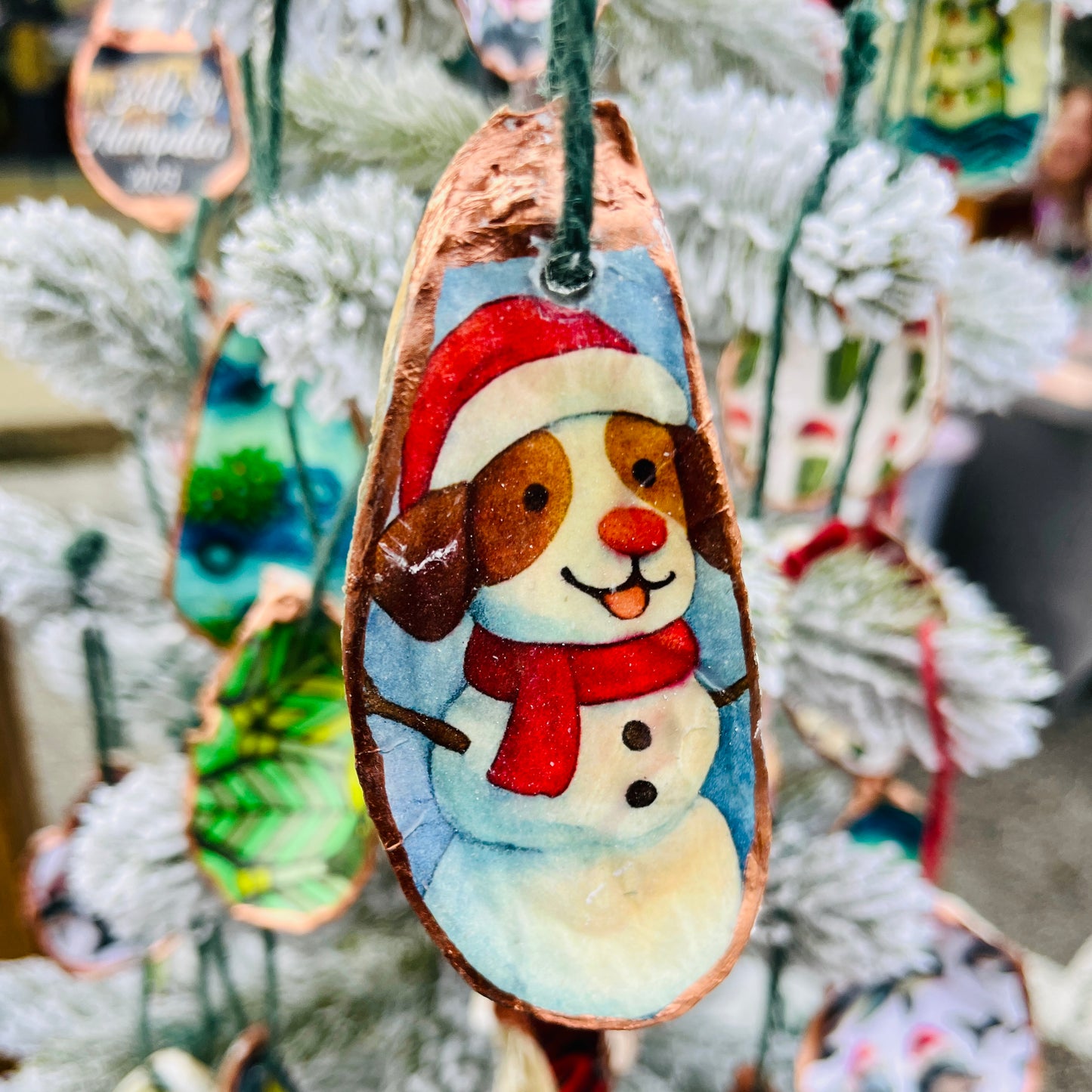 Snow Dog Oyster Ornament